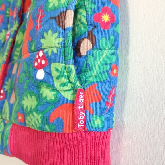 Toby Tiger Reversible Corduroy Vest/Gilet Red Squirrel Retro Kid/Youth 5/6 Yrs - Picture 7 of 10